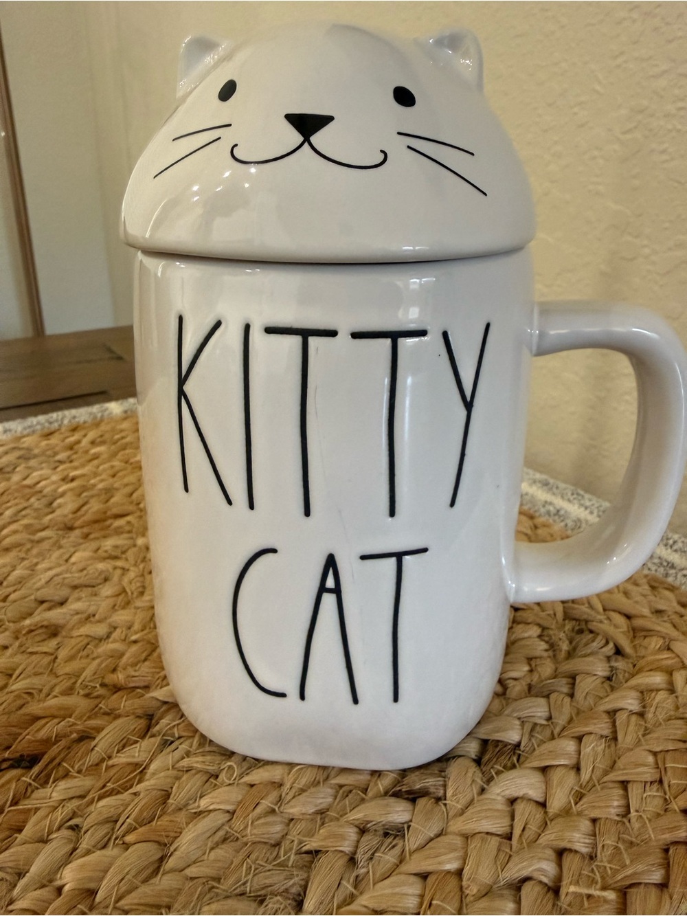 Rae Dunn Kitty Mug with Topper